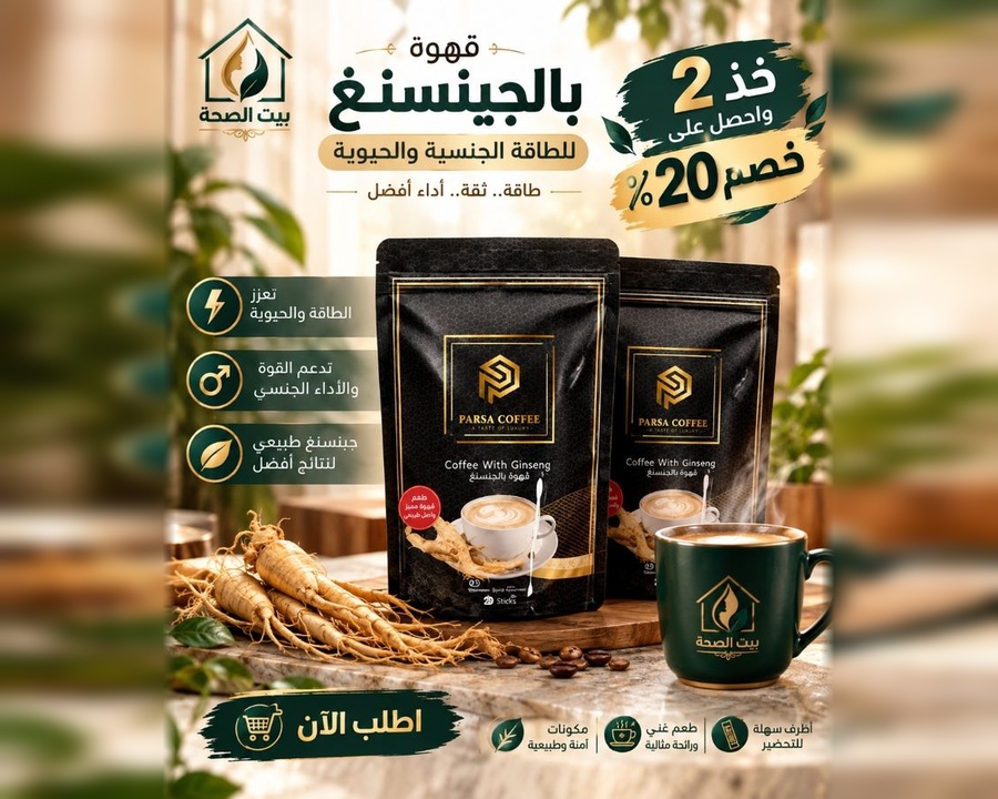 قهوة بارسا بالجنسنج للطاقة الجنسية والحيوية - مفتاح الصحة
