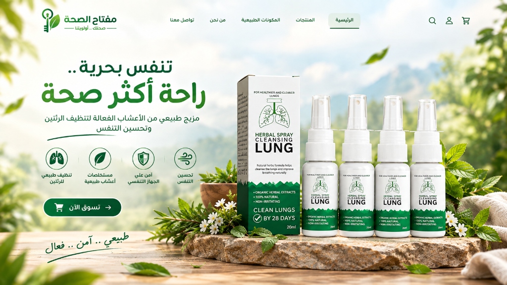 بخاخ تنظيف الرئة بالأعشاب - مفتاح الصحة